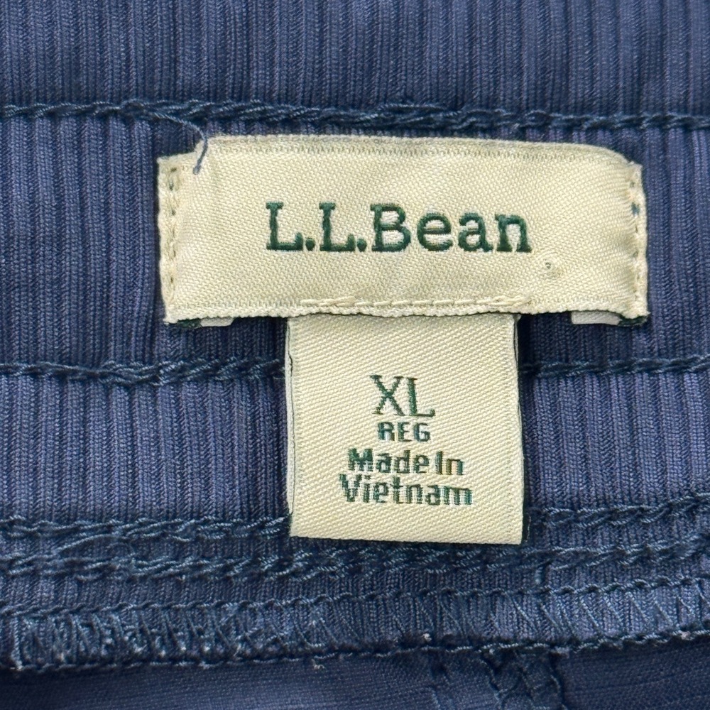 L.L. Bean Mens XL Navy Blue‎ Ripstop Cargo Pants Elastic Waist Hiking Outdoor - Picture 8 of 15